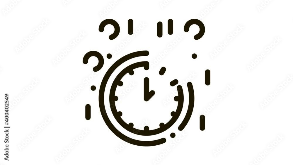 Clock And Question Mark Icon Animation. black Clock And Question Mark animated icon on white background Clock And Question Mark Icon Animation. black Clock And Question Mark animated icon on white background