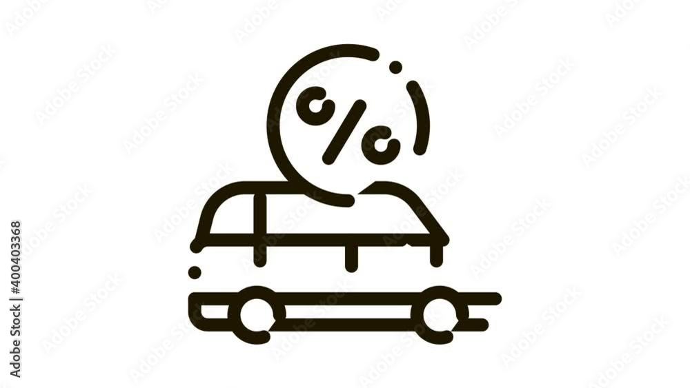 Car Credit Loan Icon Animation. black Car Credit Loan animated icon on white background Car Credit Loan Icon Animation. black Car Credit Loan animated icon on white background