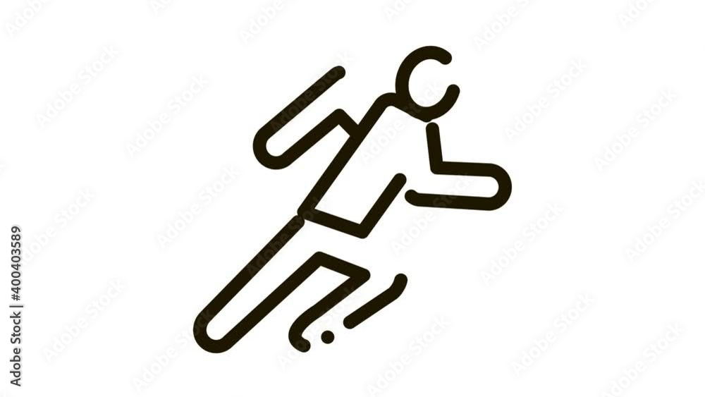 Runner Athlete in Action Icon Animation. black Runner Athlete in Action animated icon on white background Runner Athlete in Action Icon Animation. black Runner Athlete in Action animated icon on white background