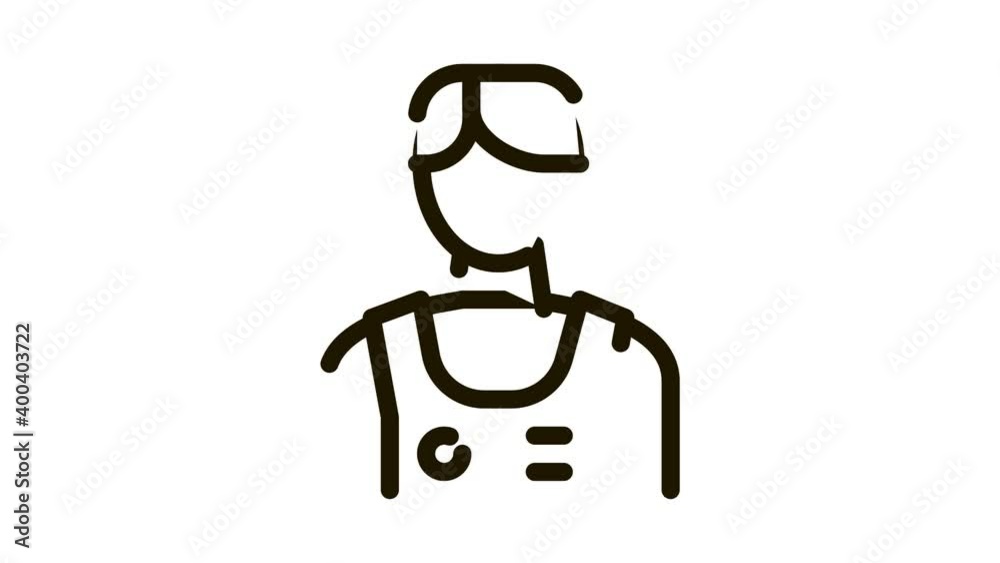 Male Athlete Sportsman Icon Animation. black Male Athlete Sportsman animated icon on white background Male Athlete Sportsman Icon Animation. black Male Athlete Sportsman animated icon on white background