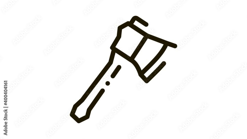 Small Camping Ax Icon Animation. black Small Camping Ax animated icon on white background Small Camping Ax Icon Animation. black Small Camping Ax animated icon on white background