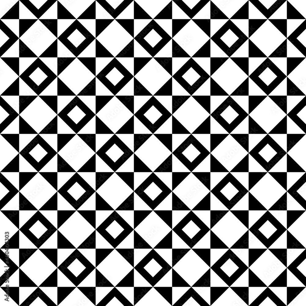 Diamonds, rhombuses, triangles seamless pattern. Ethnic ornate. Folk ornament. Geometric image. Tribal wallpaper. Geometrical background. Retro motif backdrop. Ethnical textile print. Abstract vector.