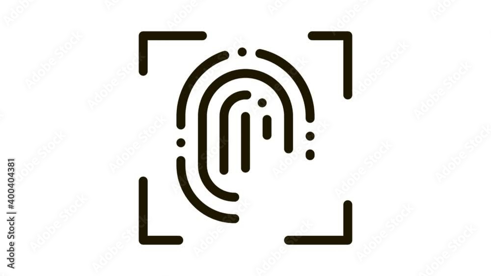 Scan Fingerprint Close-up Icon Animation. black Scan Fingerprint Close-up animated icon on white background Scan Fingerprint Close-up Icon Animation. black Scan Fingerprint Close-up animated icon on white background