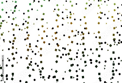 Fototapeta Naklejka Na Ścianę i Meble -  Light Green, Yellow vector cover in polygonal style with circles.