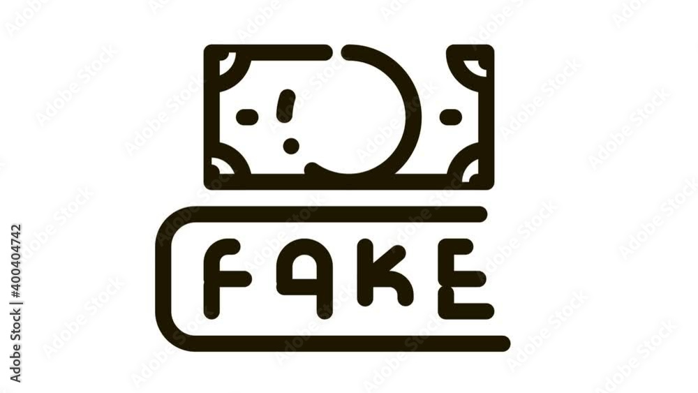 Fake Money Currency Icon Animation. black Fake Money Currency animated icon on white background Fake Money Currency Icon Animation. black Fake Money Currency animated icon on white background