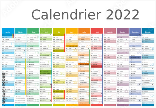 Calendrier 2022 Format 650x450 mm - Calendrier 2022 pour entreprise avec logo sur 12 mois multicaque - modifiable - texte arial	