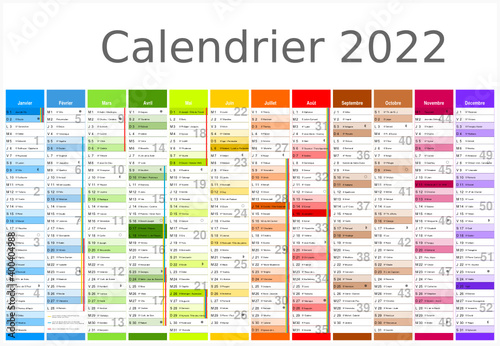 Calendrier 2022 Format 650x450 mm - Calendrier 2022 pour entreprise avec logo sur 12 mois multicaque - modifiable - texte arial	