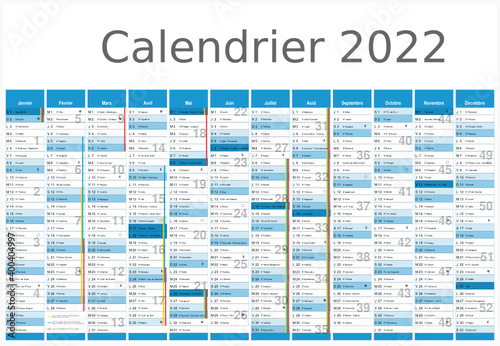 Calendrier 2022 Format 650x450 mm - Calendrier 2022 pour entreprise avec logo sur 12 mois multicaque - modifiable - texte arial	