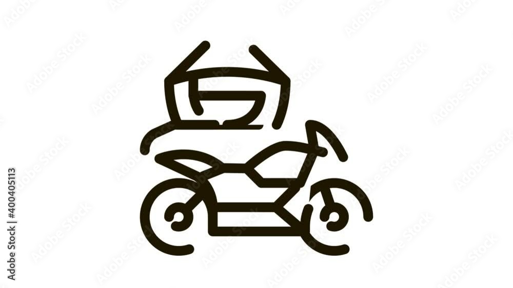 Motorcycle Transport Driver Icon Animation. black Motorcycle Transport Driver animated icon on white background Motorcycle Transport Driver Icon Animation. black Motorcycle Transport Driver animated icon on white background