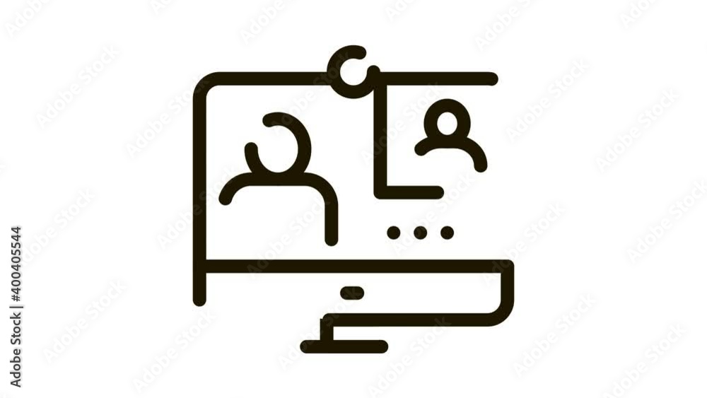 Student Personal Computer Icon Animation. black Student Personal Computer animated icon on white background Student Personal Computer Icon Animation. black Student Personal Computer animated icon on white background