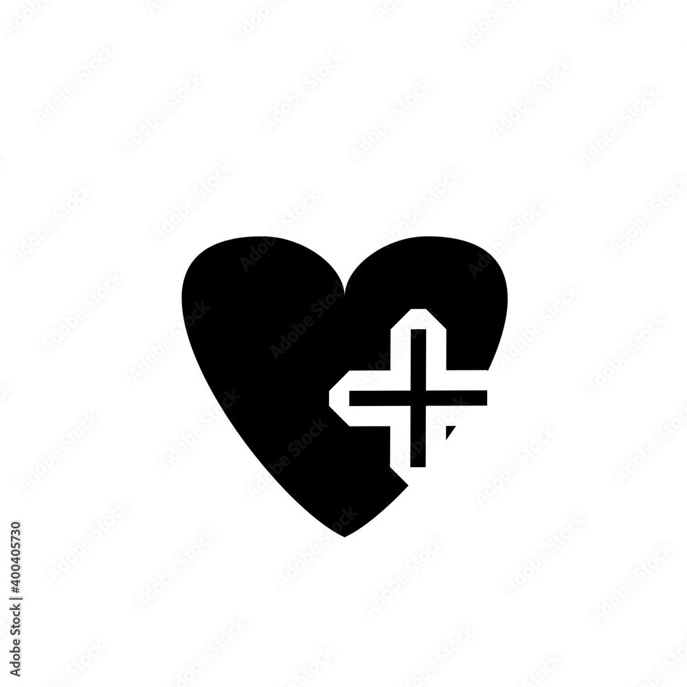 Obraz premium Heart icon with plus sign