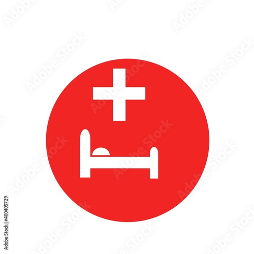 Hospital icon in white background