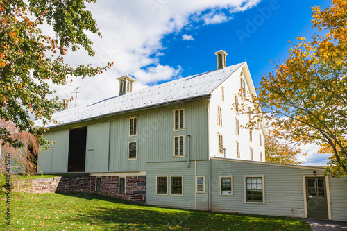 Exterior of the barn at President Dwight D. Eisenhower's home at the Eisenhower National Historic Site in Gettysburg, PA photo