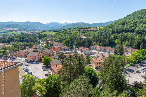 landscape of the country of cascia seen from above photo