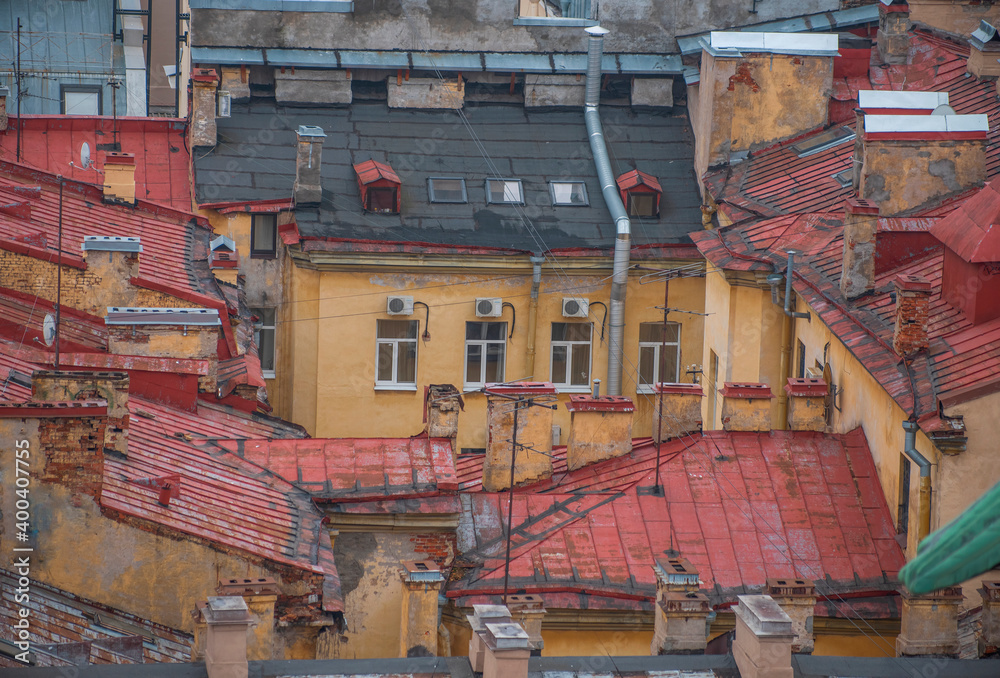 roofs of the city of St. Petersburg.