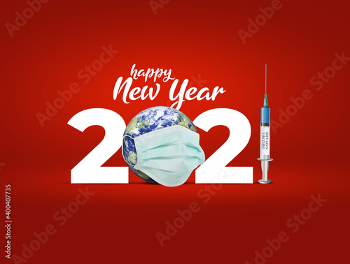 2021 new year. Vaccine for COVID-19 in 2021 is closer to reality. COVID-19 Vaccine. vaccine against coronavirus disease 2019 will be available on 2021. 2021-new year with corona virus vaccine concept.