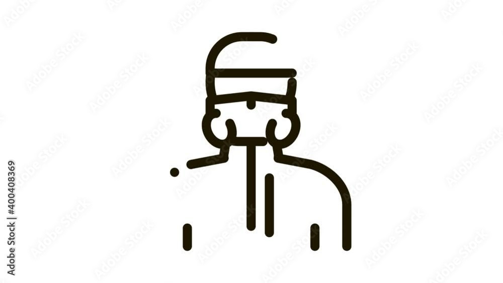 Human in Protective Mask Icon Animation. black Human in Protective Mask animated icon on white background Human in Protective Mask Icon Animation. black Human in Protective Mask animated icon on white background