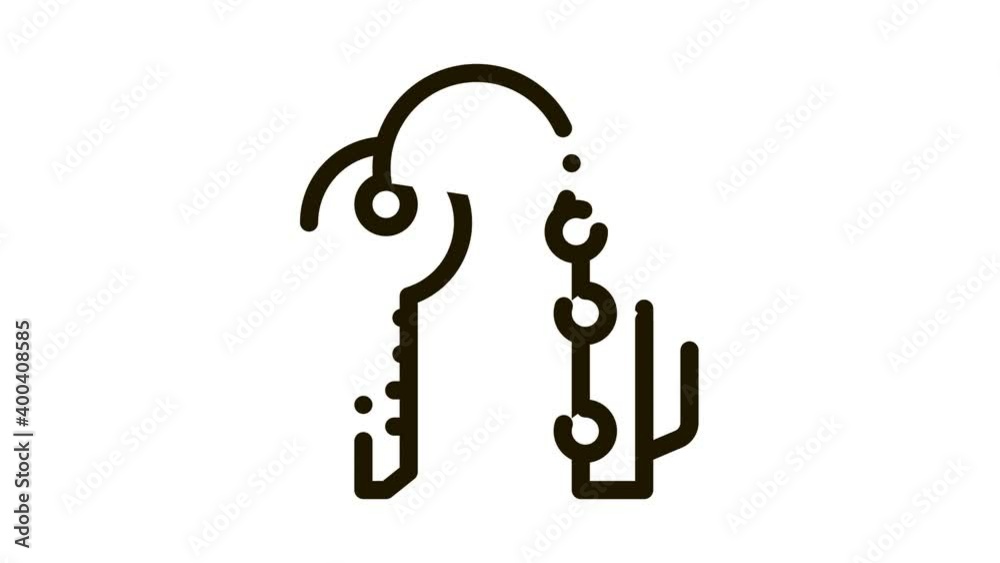 Car Keys Icon Animation. black Car Keys animated icon on white background
