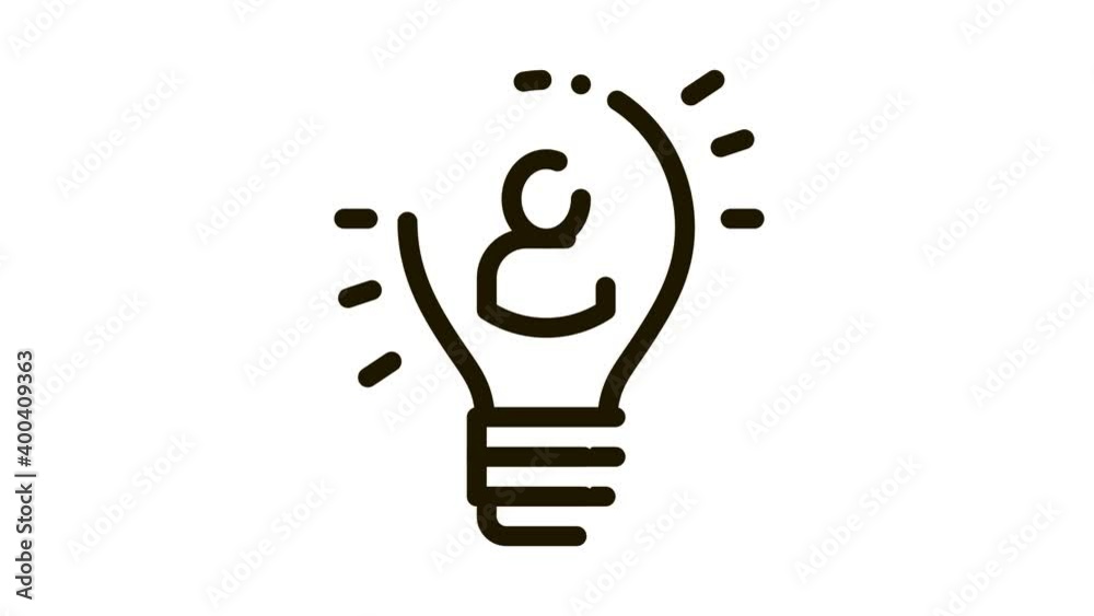 Quick Wits Human Talent animated black icon on white background Quick Wits Human Talent animated black icon on white background