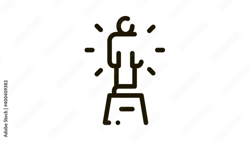 Statuette Human Talent animated black icon on white background Statuette Human Talent animated black icon on white background