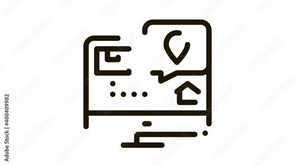 Parcel Destination Postal Transportation Company animated black icon on white background Parcel Destination Postal Transportation Company animated black icon on white background