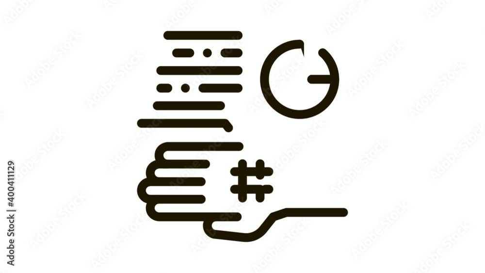 Skin Cell Biohacking animated black icon on white background Skin Cell Biohacking animated black icon on white background