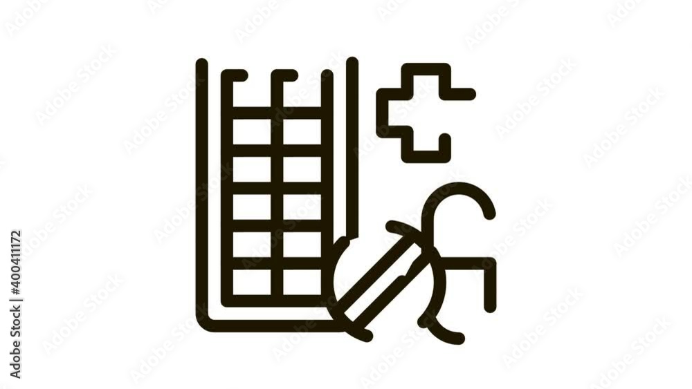 Pharmacy Biohacking animated black icon on white background Pharmacy Biohacking animated black icon on white background