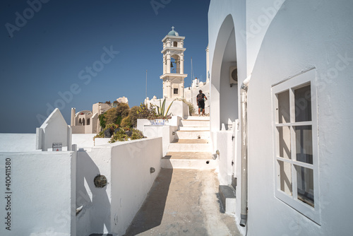 White architecture on Santorini island, Greece. photo