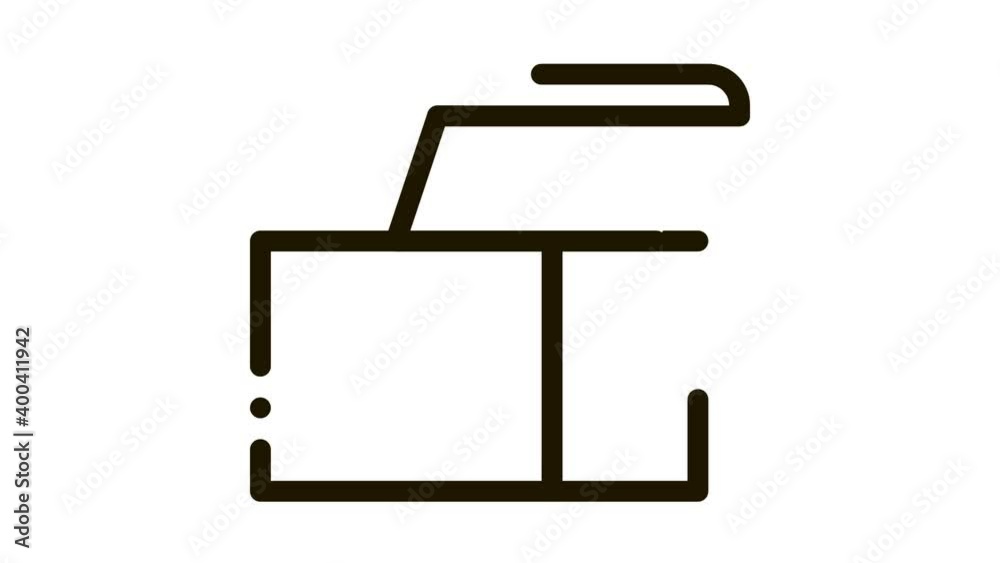 Square Opened Cardboard Carton Box animated black icon on white background Square Opened Cardboard Carton Box animated black icon on white background