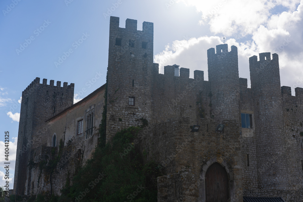 Obidos beautiful village castle stronghold fort tower in Portugal