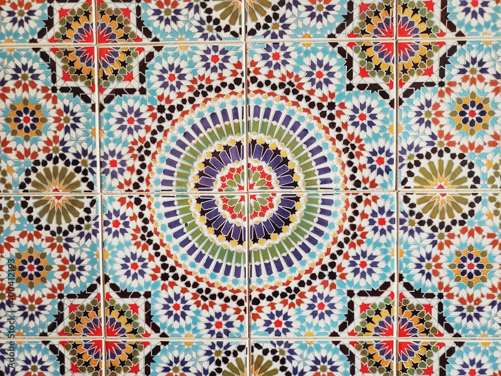 Full frame shot of moroccan mosaic - abstract architecture