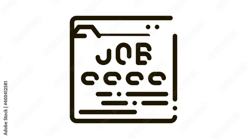 Business Web Site Resource Job Hunting animated black icon on white background Business Web Site Resource Job Hunting animated black icon on white background
