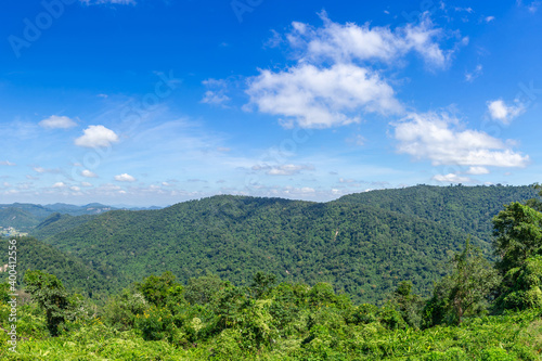 beautiful panoramic mountain on blue sky background - panorama landscape Thailand © suphaporn