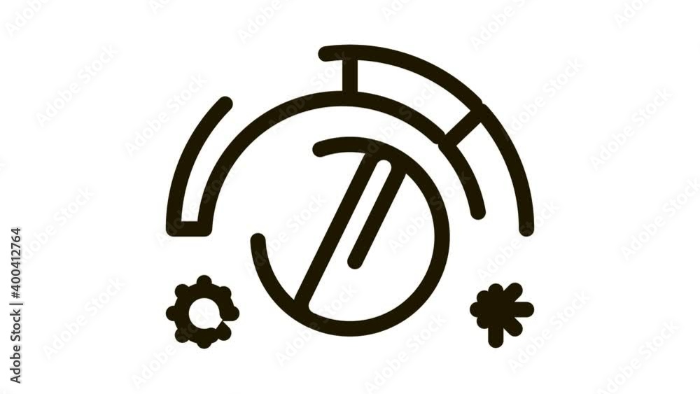 Termostat Heating And Cooling Detail animated black icon on white background