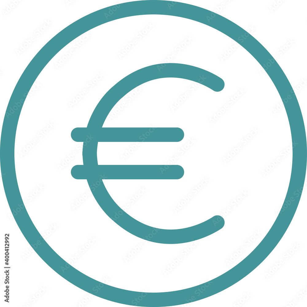 Euro icon in a circle Euro icon in a circle