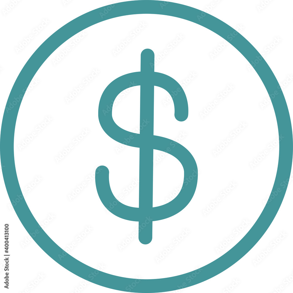 USD icon in a circle USD icon in a circle