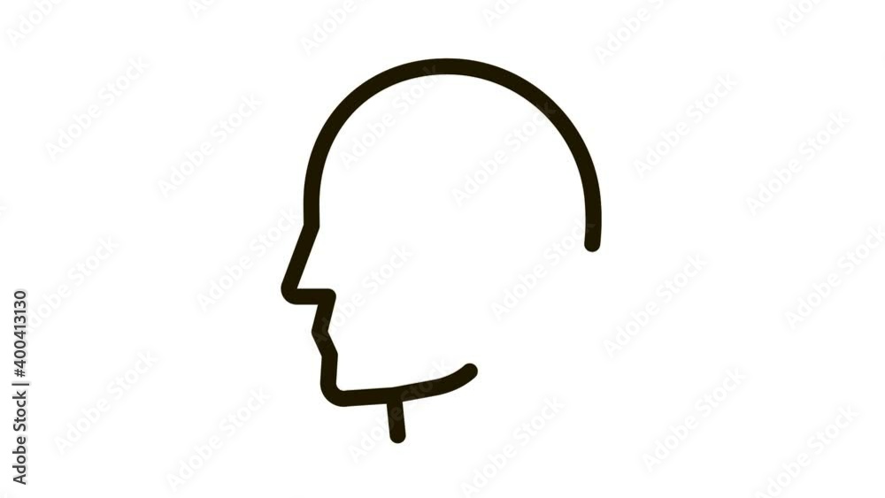 Bandaged Head Man Silhouette Headache animated black icon on white background Bandaged Head Man Silhouette Headache animated black icon on white background
