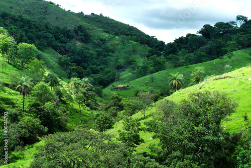 curral  no meio da mata verde de região montanhosa de Esmeraldas  photo