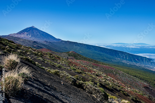 Fototapeta Naklejka Na Ścianę i Meble -  Teide National Park with La Palma island on the background. Tenerife. Canary Islands.
