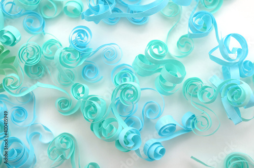 A blue quilling paper abstract