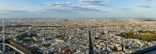 Extra wide aerial view of Paris