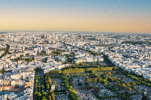Aerial view of Paris with the cemetery of Montparnasse © Alessio