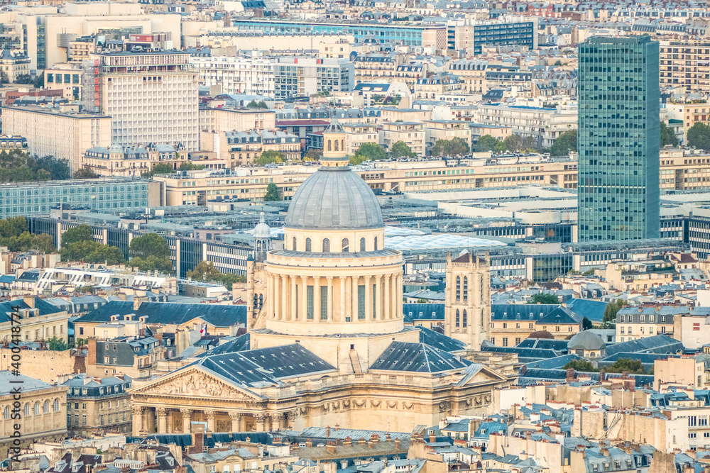 Aerial view of the Pantheon  in Paris
