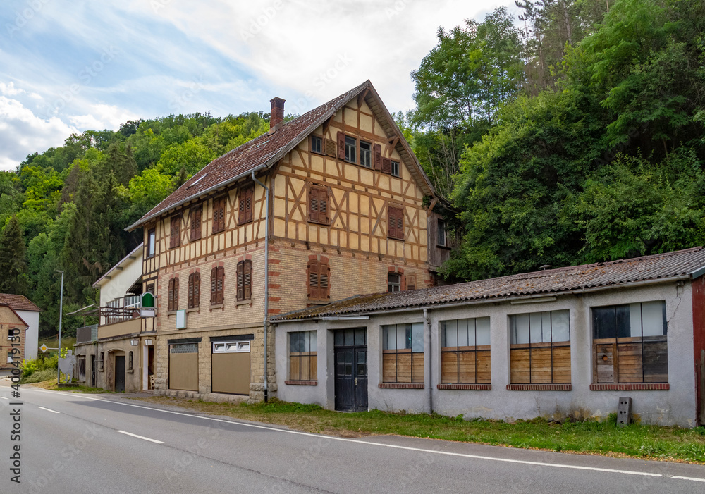 historic railroad station in Berlichingen historic railroad station in Berlichingen
