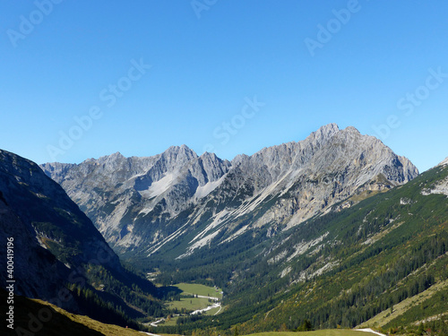 Mountain hiking tour Karwendel mountains, Tyrol, Austria