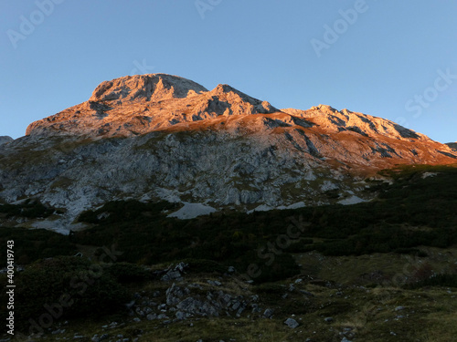 Mountain hiking tour Karwendel mountains, Tyrol, Austria