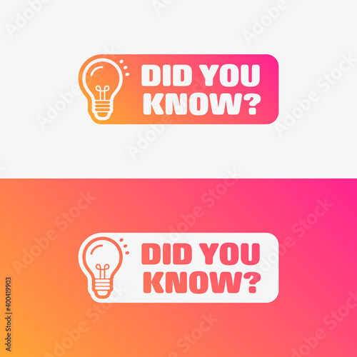 Did You Know Shopping Vector Label Set