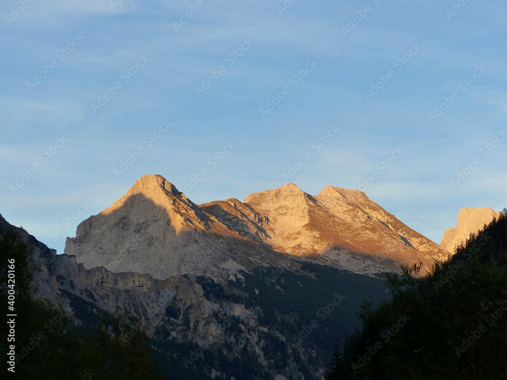 Mountain hiking tour Karwendel mountains, Tyrol, Austria