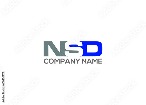 nsd initial logo design vector template