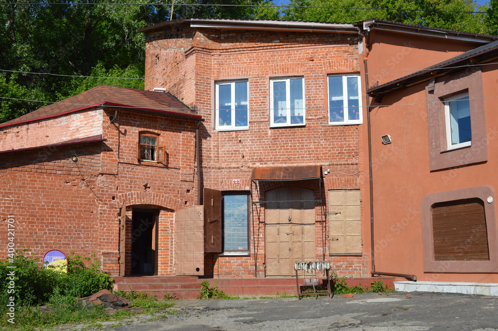 Russia, Nizhny Novgorod region, Gorodets, brick house, old house in the town